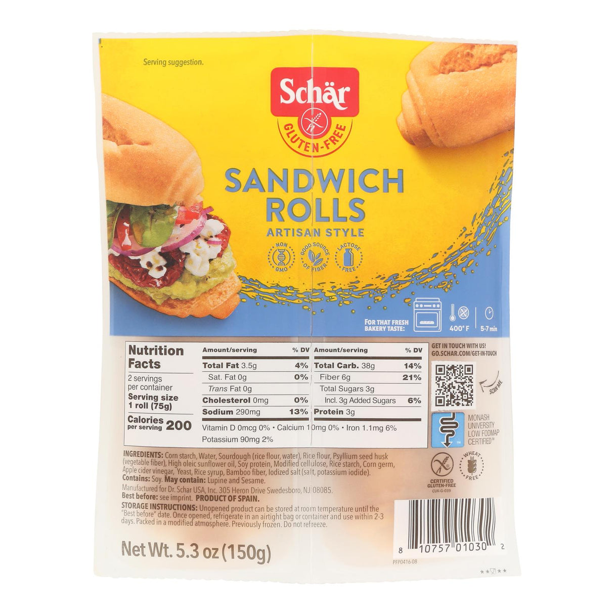 Schar Gluten Free Sandwich Rolls, 7 Rolls - Delicious & Soft | Shop Now!
