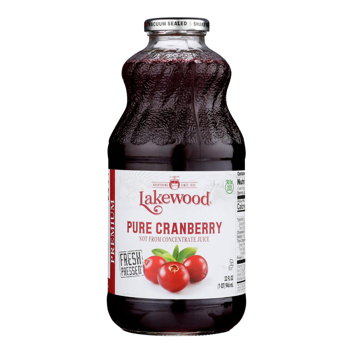 Lakewood Cranberry Juice 6x32oz Case: Pure Cranberry Juice - Natural & Pure