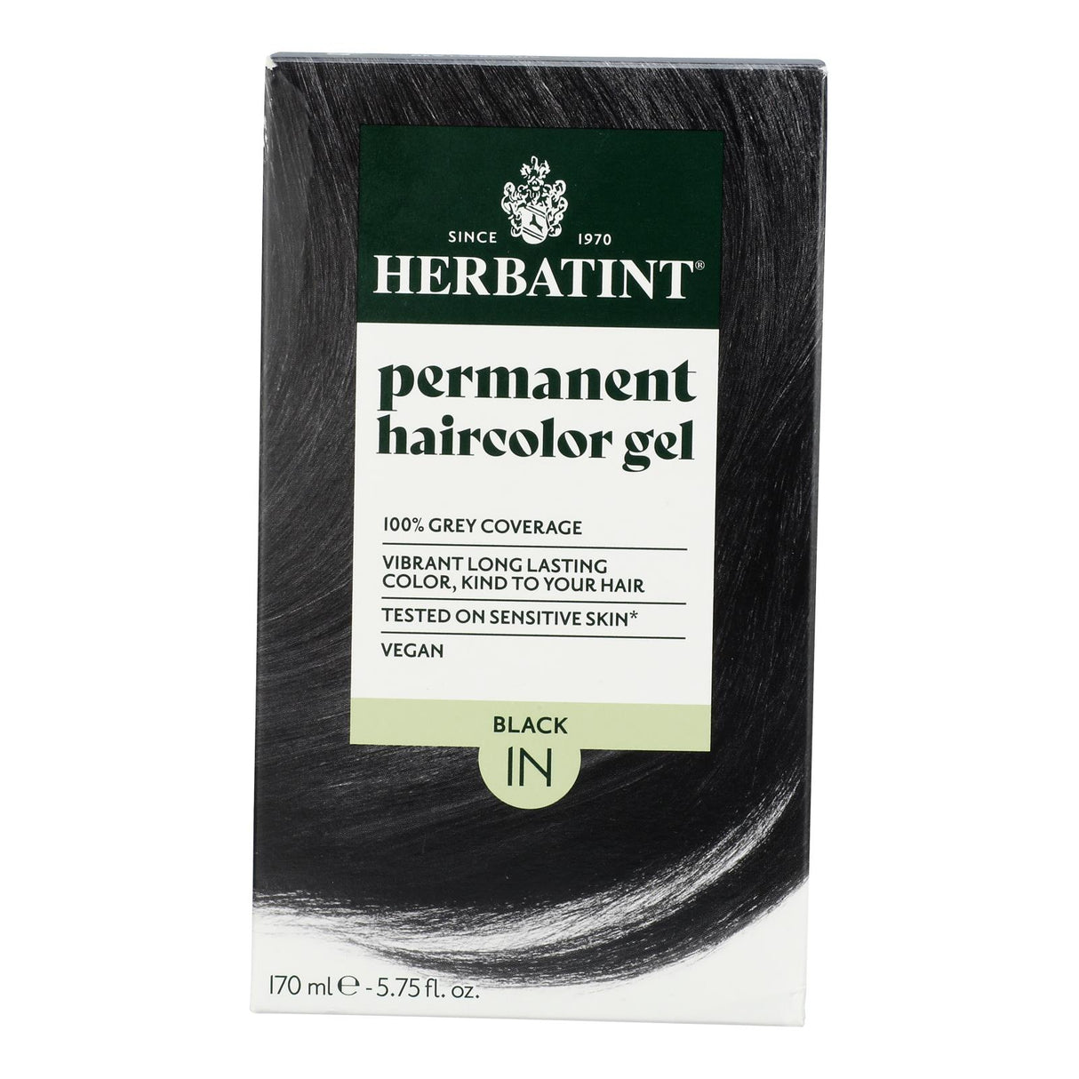 Herbatint 1N Black Hair Color - Natural Permanent Dye - 5.75 fl oz