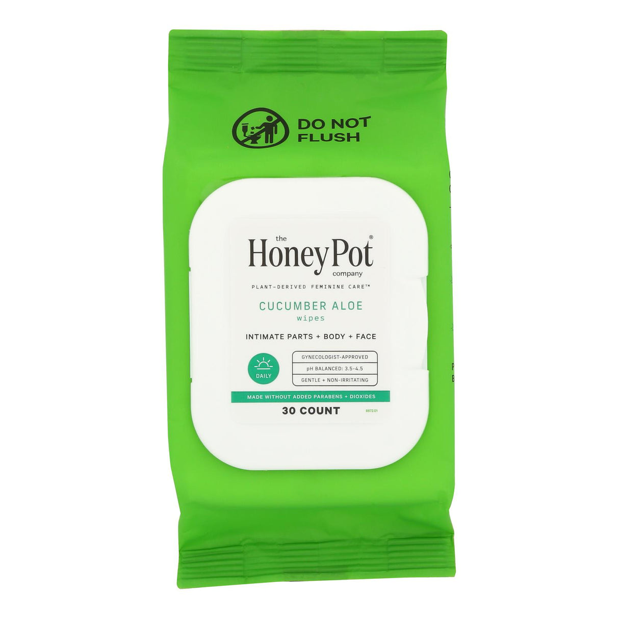 The Honey Pot Cucumber Aloe Feminine Wipes - 30 Count Each