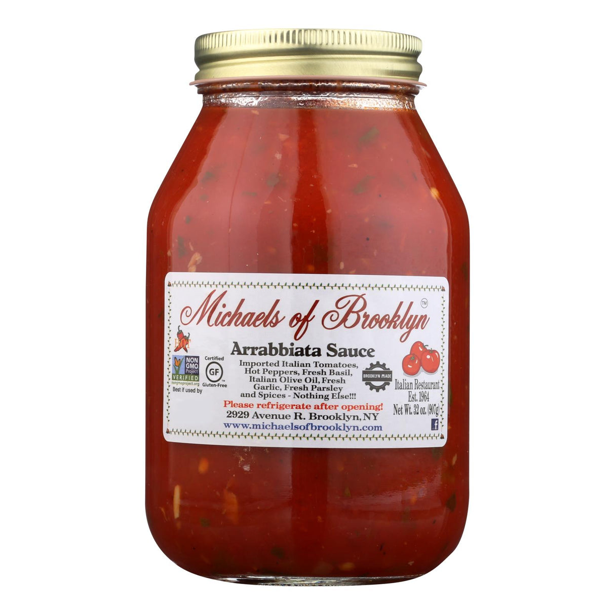 Michael's Of Brooklyn Arrabbiata Sauce: Authentic Italian Pasta Sauce 6- 32oz.