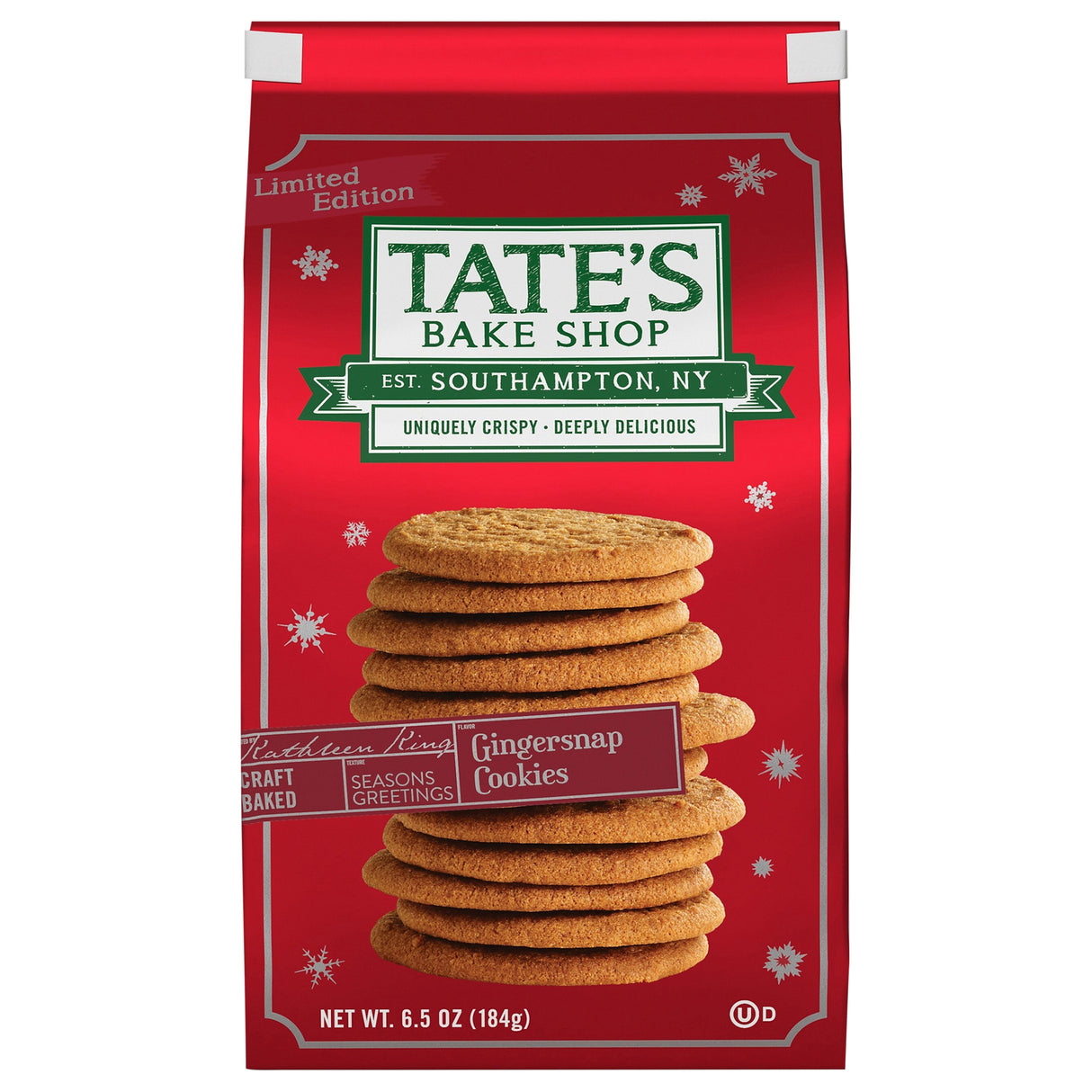 Tate's Bake Shop Gingersnap Cookies, 12 Packs of 6.5 Oz