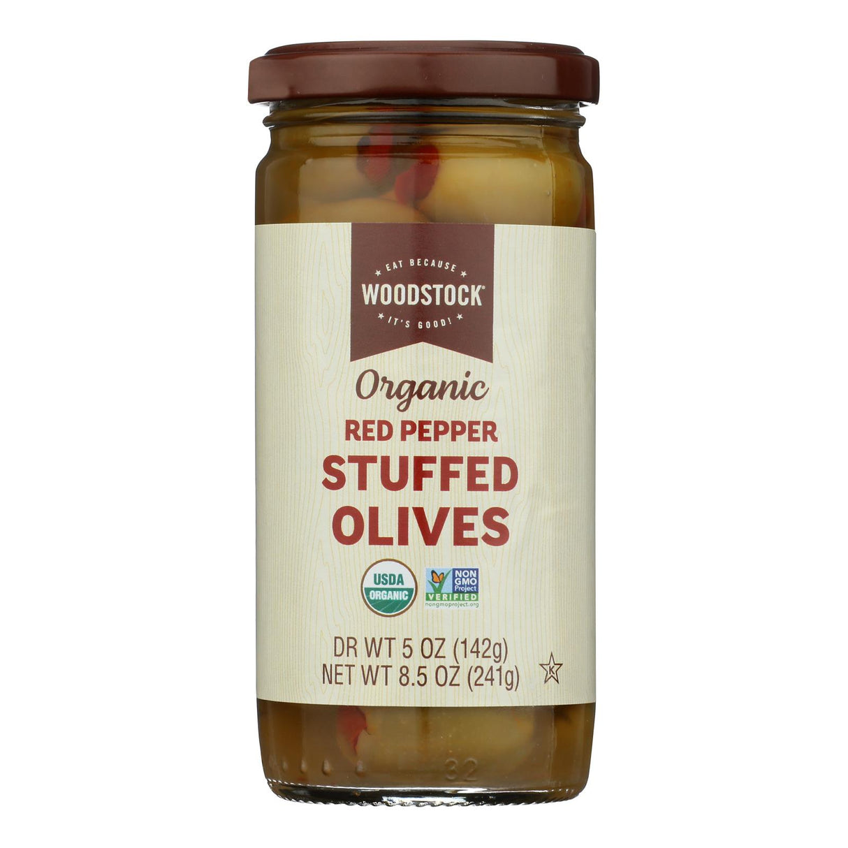 Woodstock Red Pepper Stuffed Olives, 12 Jars | Gourmet Olive Selection
