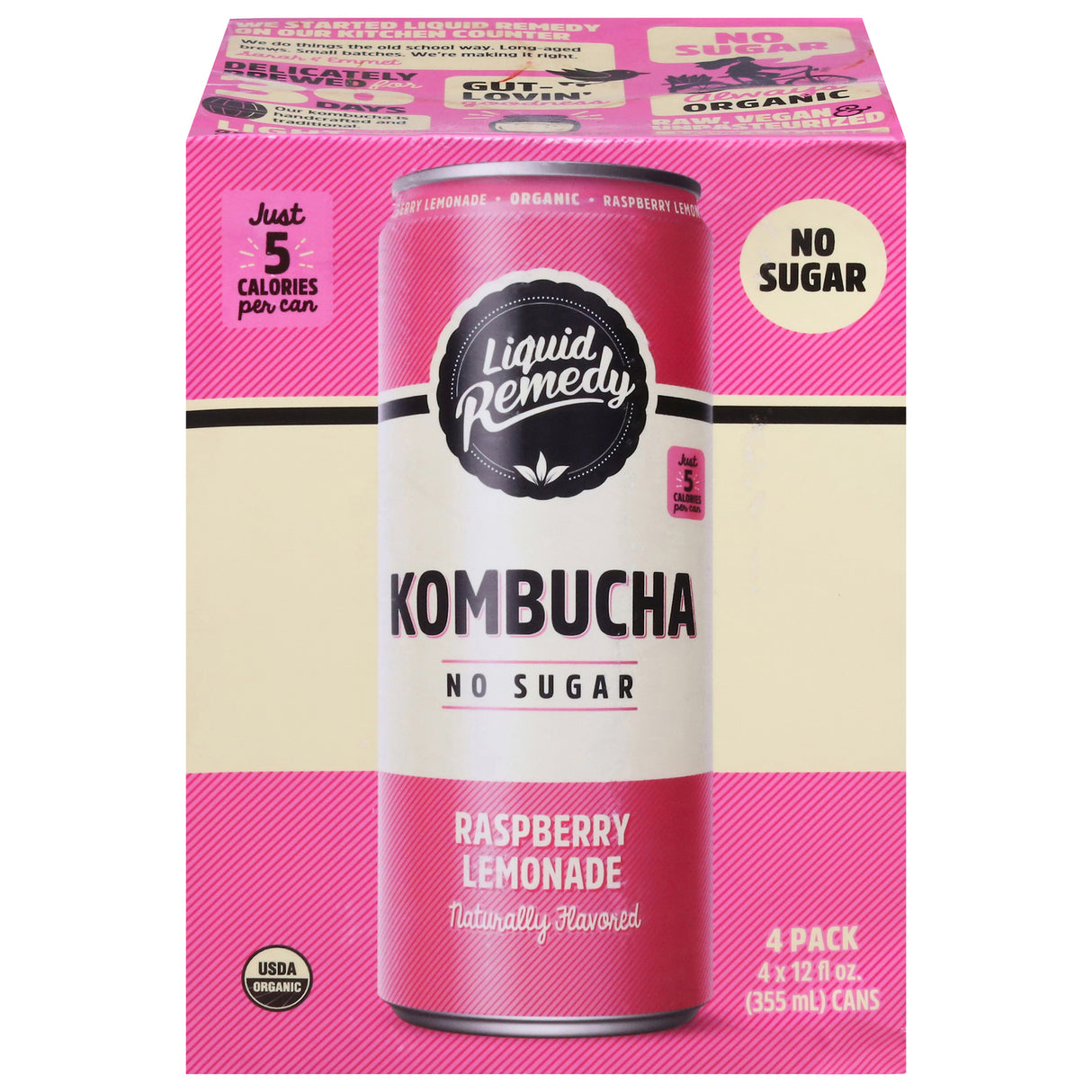 Remedy Kombucha Raspberry Lemonade: OG2 Drink, 6 pk - Healthy & Tasty!