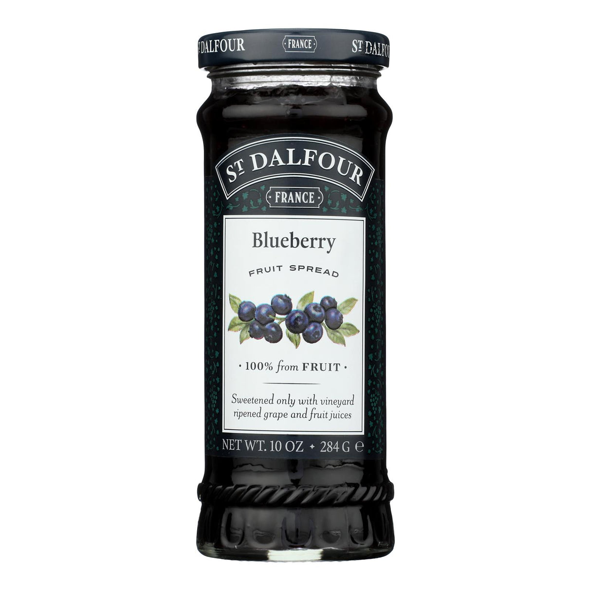 St. Dalfour Wild Blueberry Fruit Spread - Deluxe 100% Fruit, 10 Oz - 6 Pack