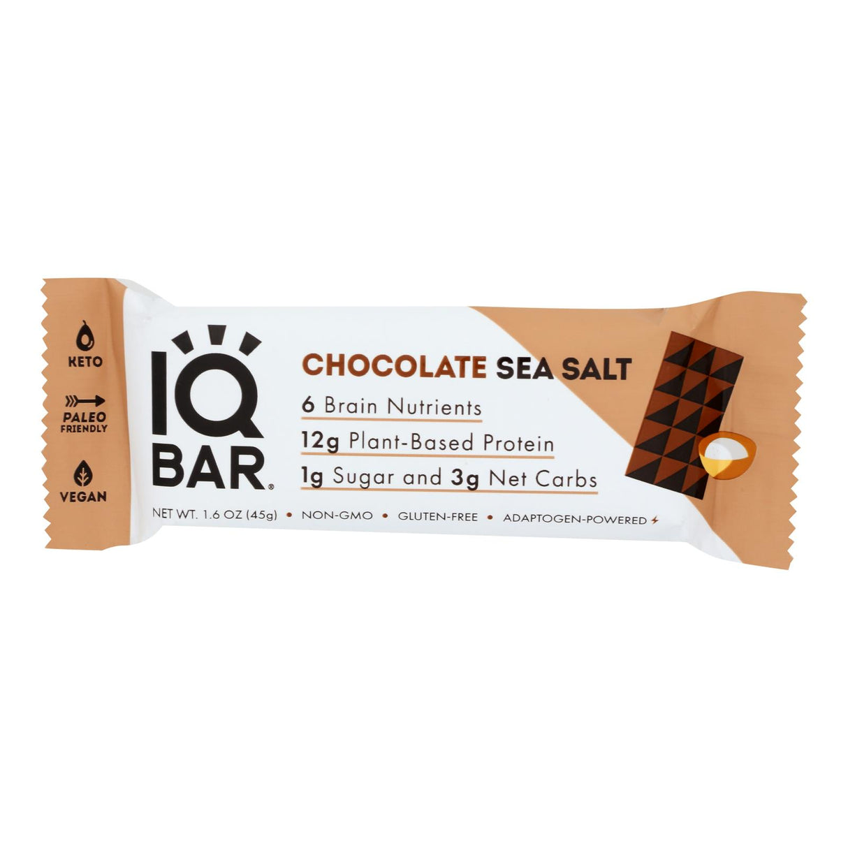 IQ Bar: Chocolate Sea Salt Keto Protein Bars, 12 Pack - Fuel Your Brain!