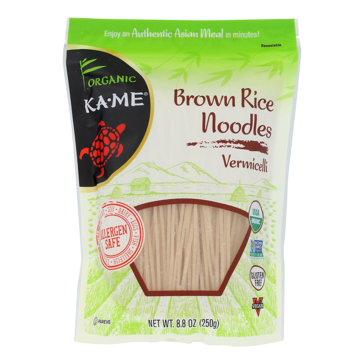 Ka'me Brown Rice Noodles Vermicelli Gluten-Free 8.8oz (Case of 6) | Pasta
