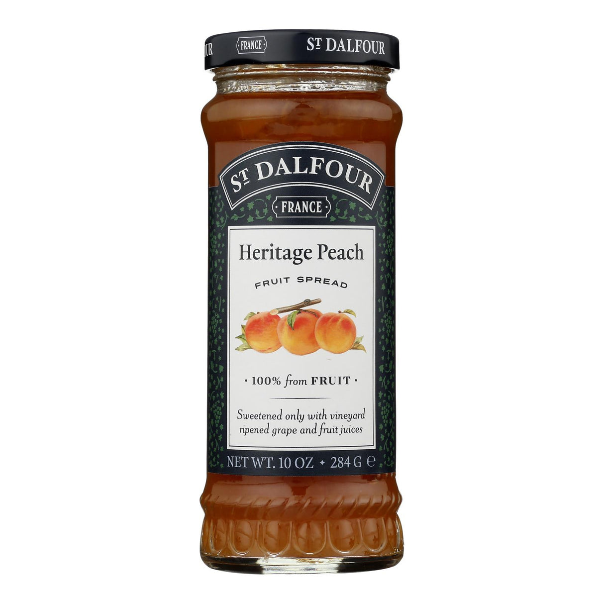 St Dalfour Golden Peach Fruit Spread - Deluxe 100% Fruit, 10 Oz - Pack of 6