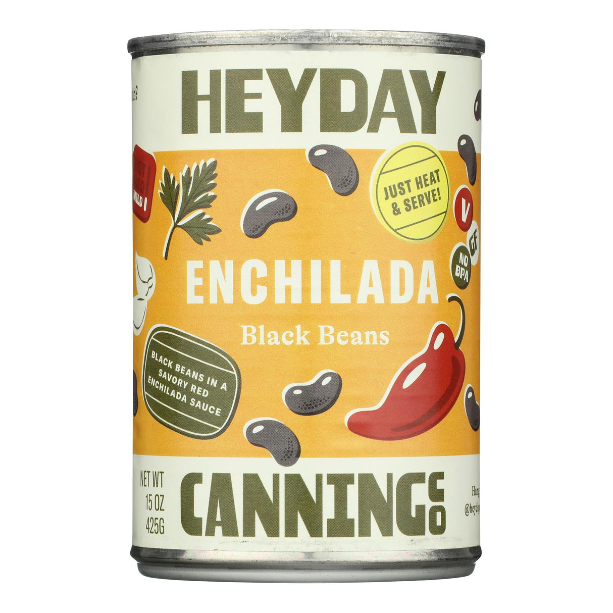 Heyday Canning Co. Black Enchilada Beans - 15 oz (Pack of 12)