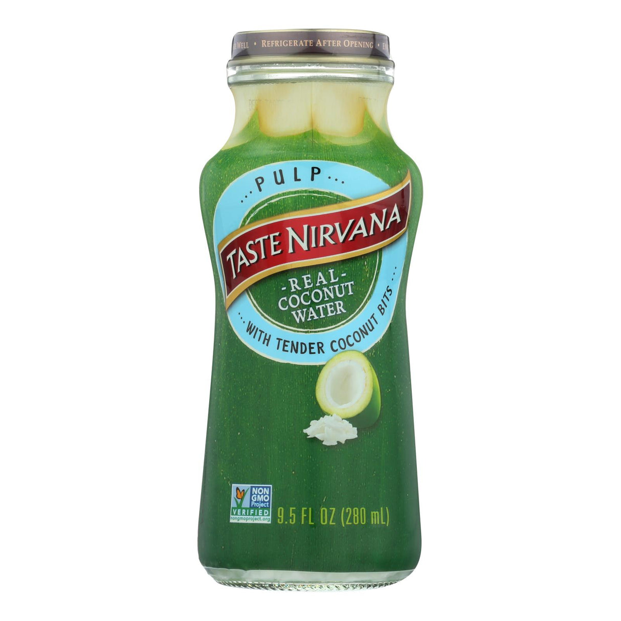 Taste Nirvana Coconut Water with Pulp (Pack of 12) - 9.5 Fl Oz - Natural Hydration