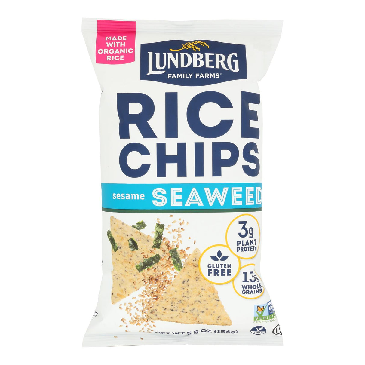 Lundberg Family Farms Organic Rice Chips Sesame Seed, 6-Count - Healthy Snack
