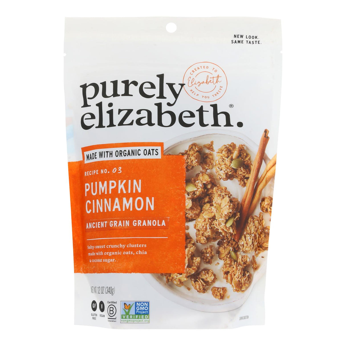 Purely Elizabeth Pumpkin Fig Granola Cereal (Pack of 6) - Organic Ancient Grains, 12 oz Each