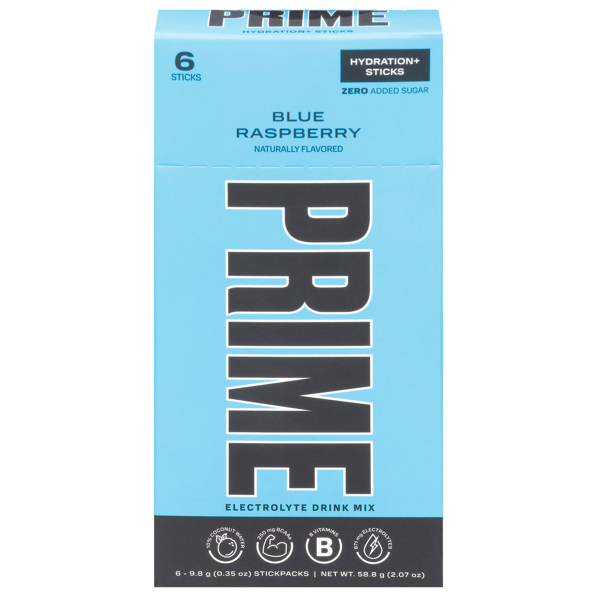 Prime Hydration Drink Mix Stick, Blue Raspberry Flavor, 1 Count of 6/9.8g Serving