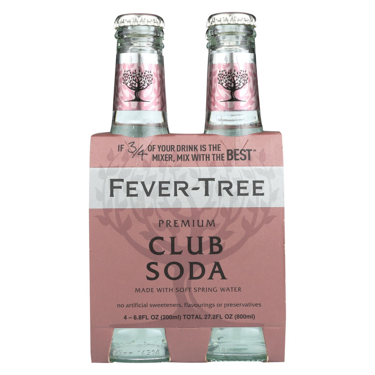 Fever-Tree Spring Soda Water - 6 x 6.8 Fl Oz Glass - Premium Natural Mixer