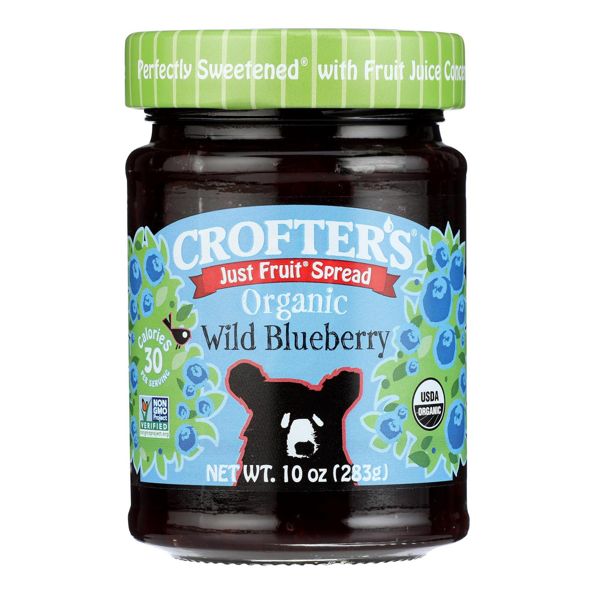 Crofter's Organic Wild Blueberry Fruit Spread - Just Fruit, 6 x 10 Oz