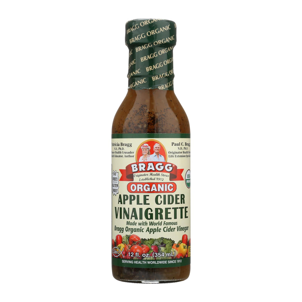 Bragg Organic Apple Cider Vinaigrette Dressing, Raw & Unfiltered, 12 Fl Oz - Pack of 6