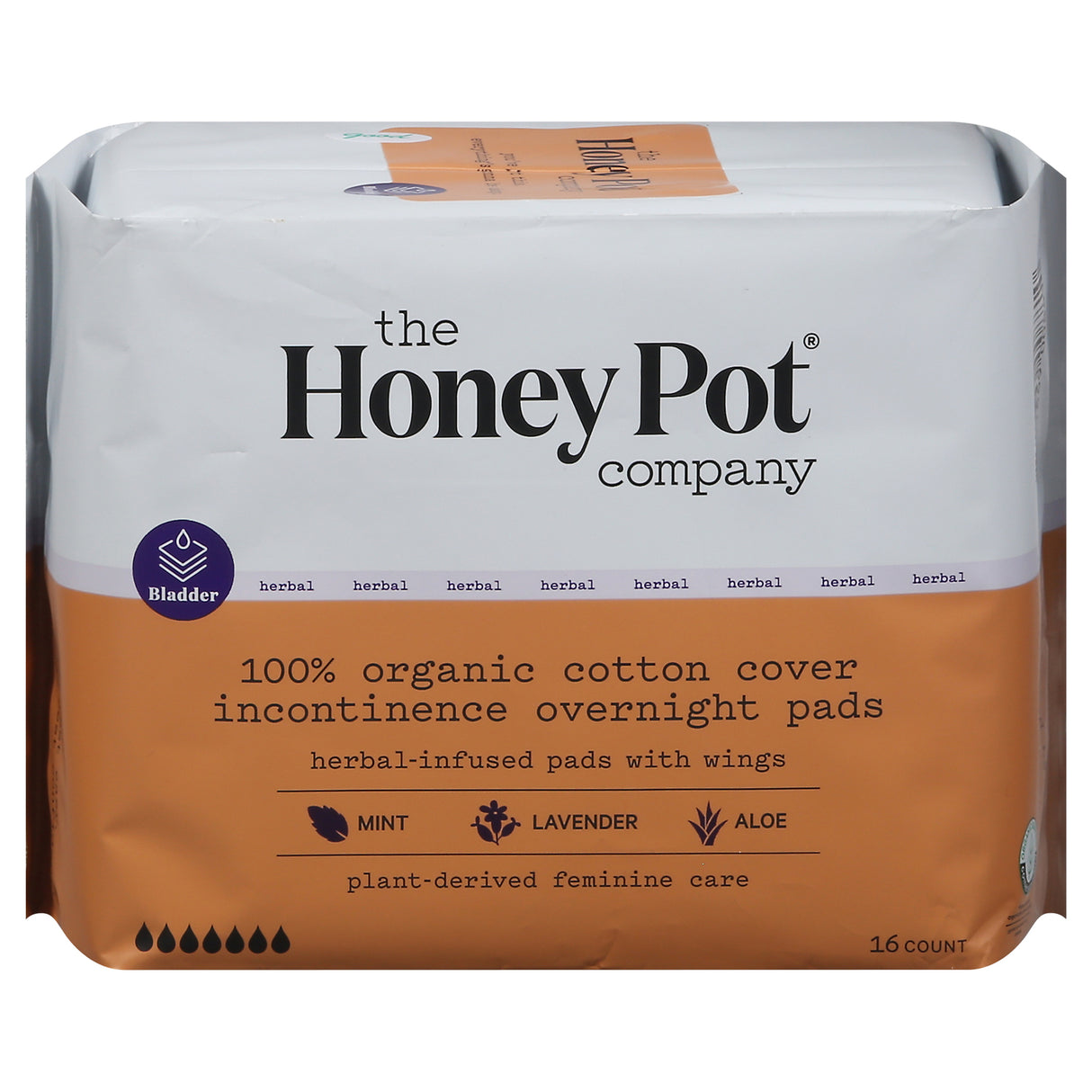 The Honey Pot Herbal Incontinence Pads, 16 Count