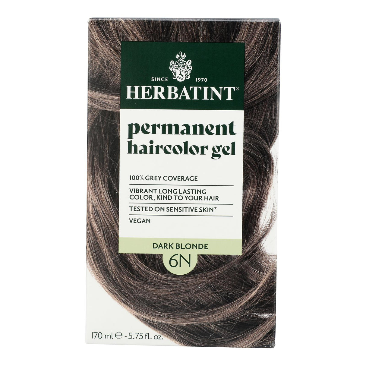 Herbatint 6N Dark Blonde Permanent Hair Color - Natural, Gentle Formula - 5.75 fl oz