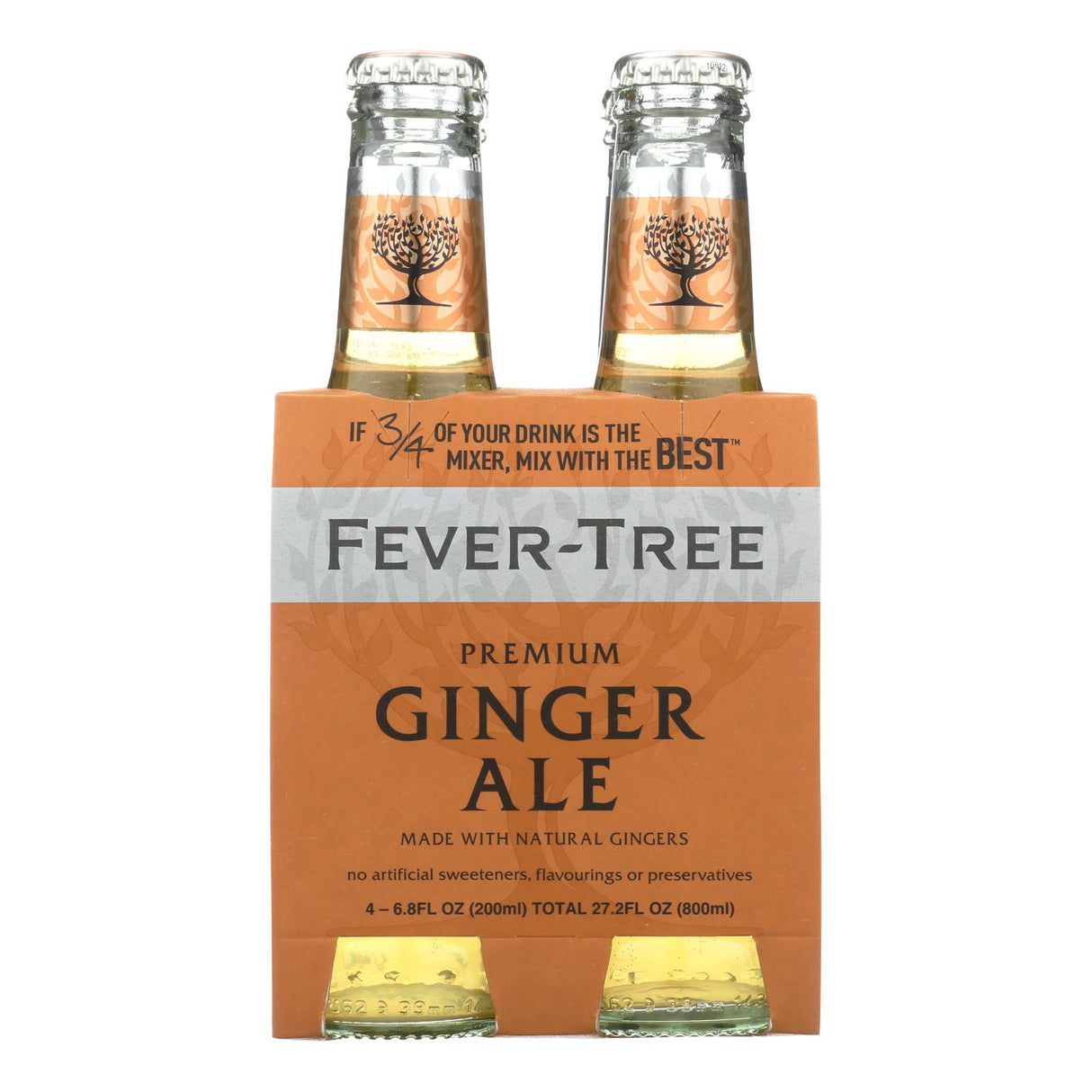Fever-Tree Premium Ginger Ale, 6 x 6.8 Fl Oz Glass , Refreshing Mixer