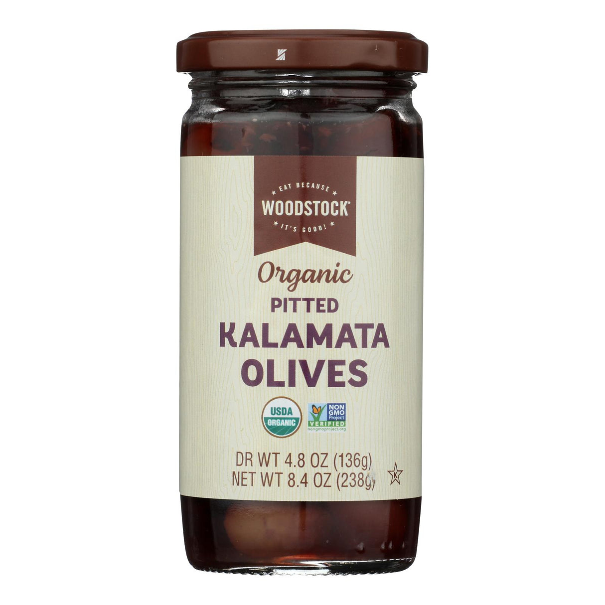 Woodstock Kalamata Olives 8.4oz (12 Pack) Pitted Greek Olives - Gourmet