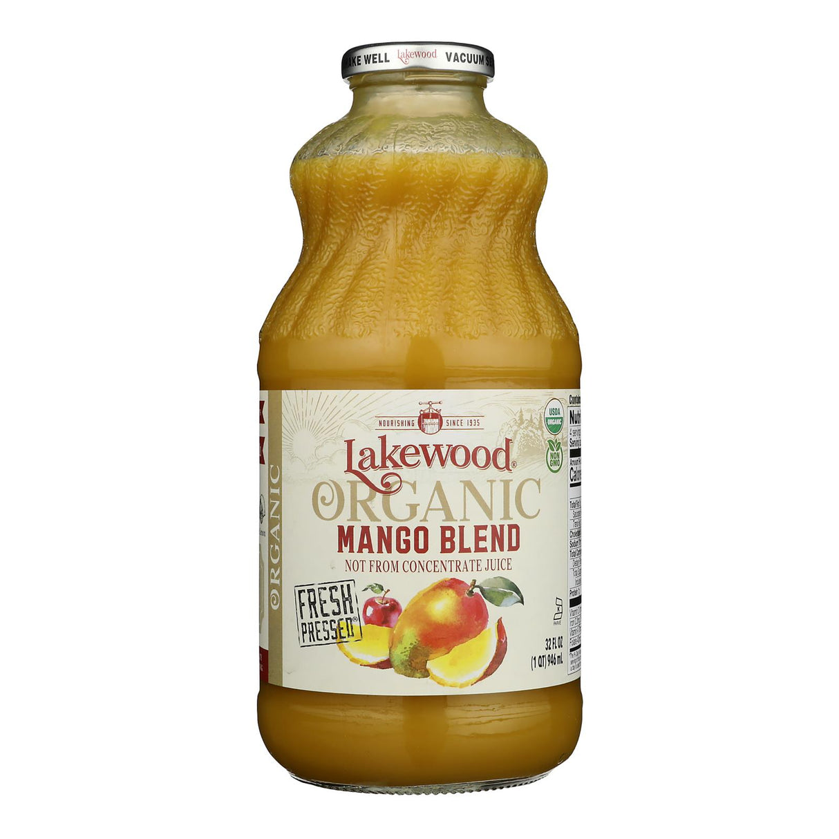Lakewood Organic Mango Juice Blend - 32 oz - Pack of 6 - Antioxidant Rich