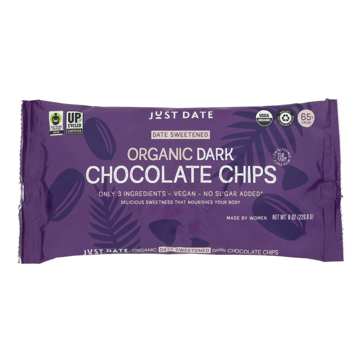 Just Date Syrup Dark Chocolate Chip - Date Sweetened - 6-7 oz (Pack of 6)