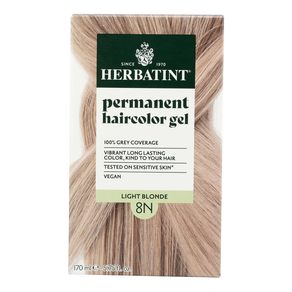 Herbatint 8N Light Blonde Permanent Hair Color - Natural & Gentle - 5.75 fl oz