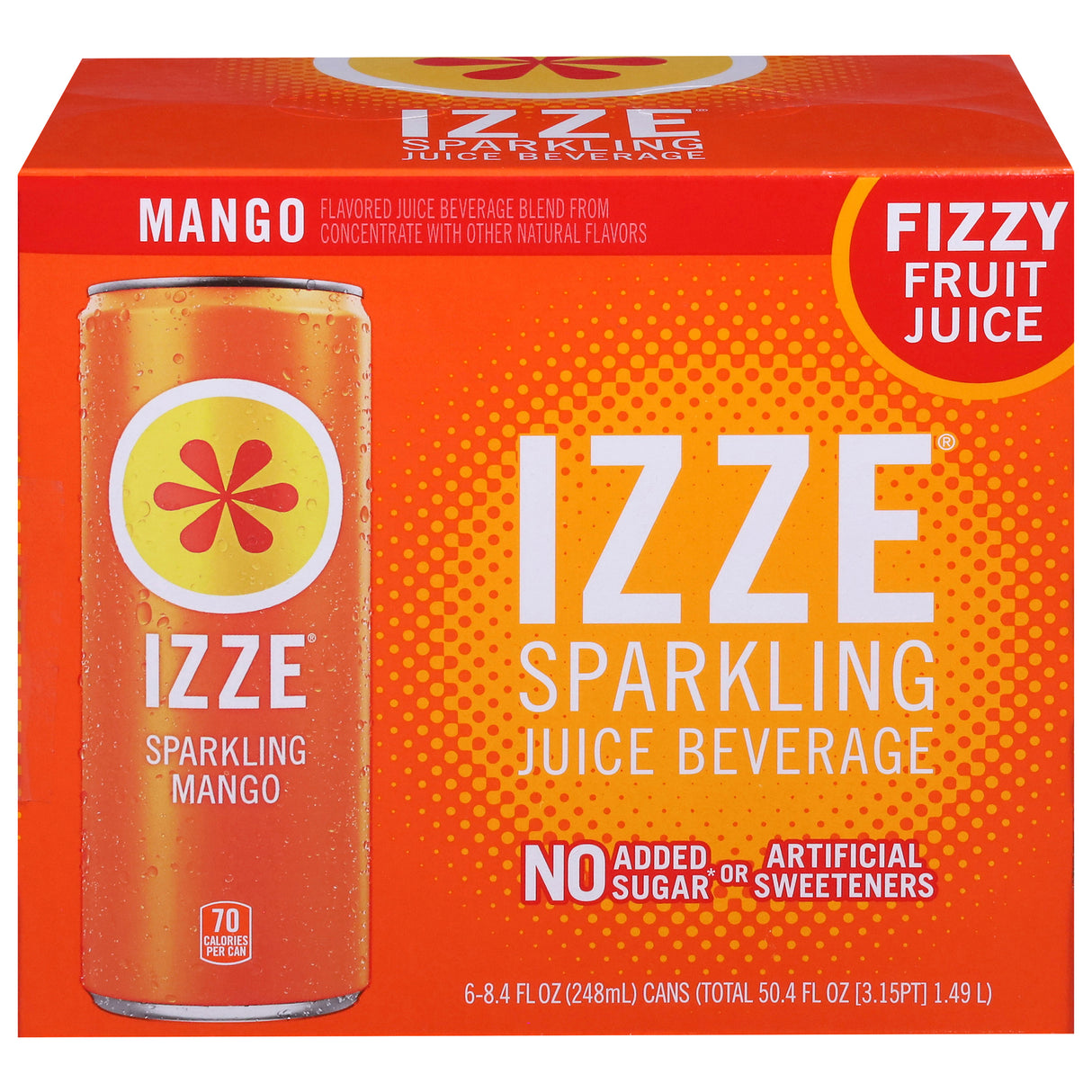 Izze Sparkling Mango Drink, 4 Packs of 6 (8.4 fl oz Each)