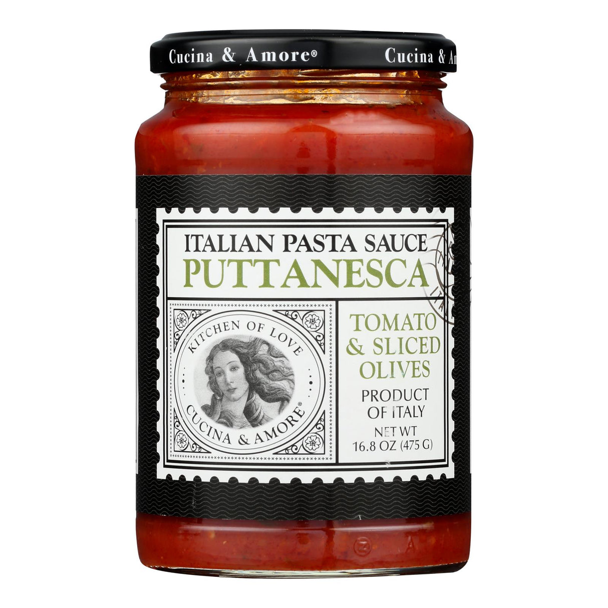 Cucina & Amore Puttanesca Pasta Sauce - 16.8 Oz - Pack of 6 - Authentic Italian Flavor