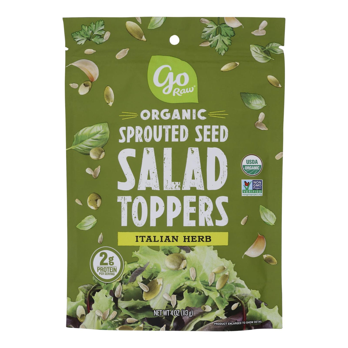 Go Raw Sunflower Seeds Italian Herb 6-Pack: Sprouted Seeds, Great Taste! Go Raw