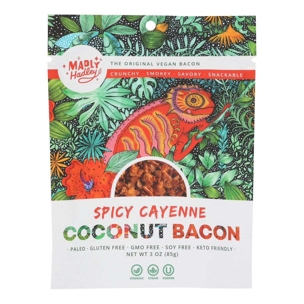 Madly Hadley Cnut Bacon Organic Spicy Cyn - 6 Pack of 3 Oz