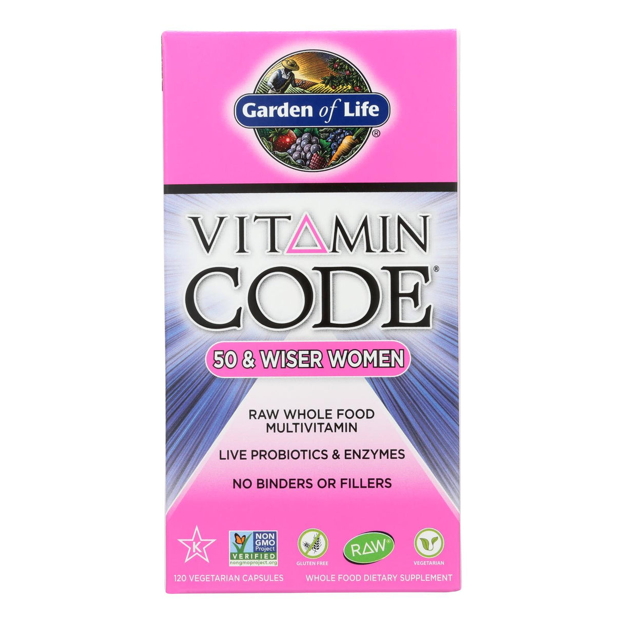Garden of Life Vitamin Code 50+ Women's Multivitamin - 120 Capsules