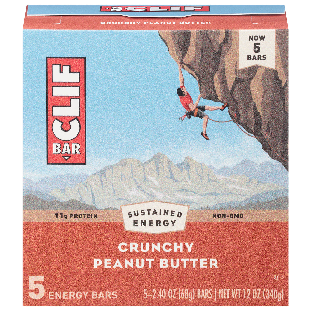 Clif Bar Energy Bar, Organic Crunchy Peanut Butter, 9 Count - 2.4 oz Bars