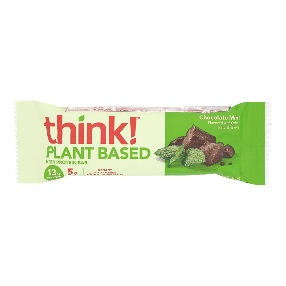 Think! Chocolate Mint Vegan Protein Bar 10ct | Plant Based Snack