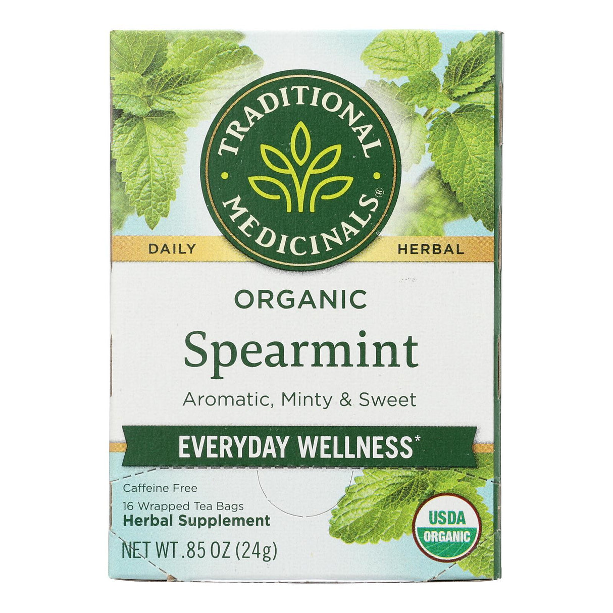 Traditional Medicinals Organic Spearmint Tea Bags, 16 Count - Digestive Support