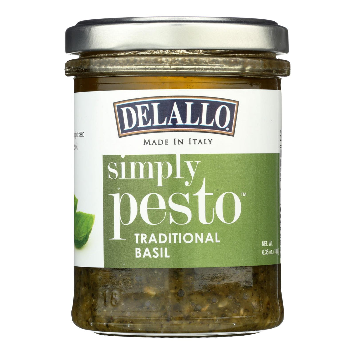 Delallo Simply Pesto Traditional Basil Sauce, 6.35 Oz, Pack of 12 - Authentic Italian Flavor