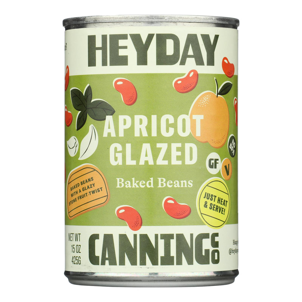 Heyday Canning Co. Baked Beans, Apricot Glaze, 15 oz (Pack of 12)