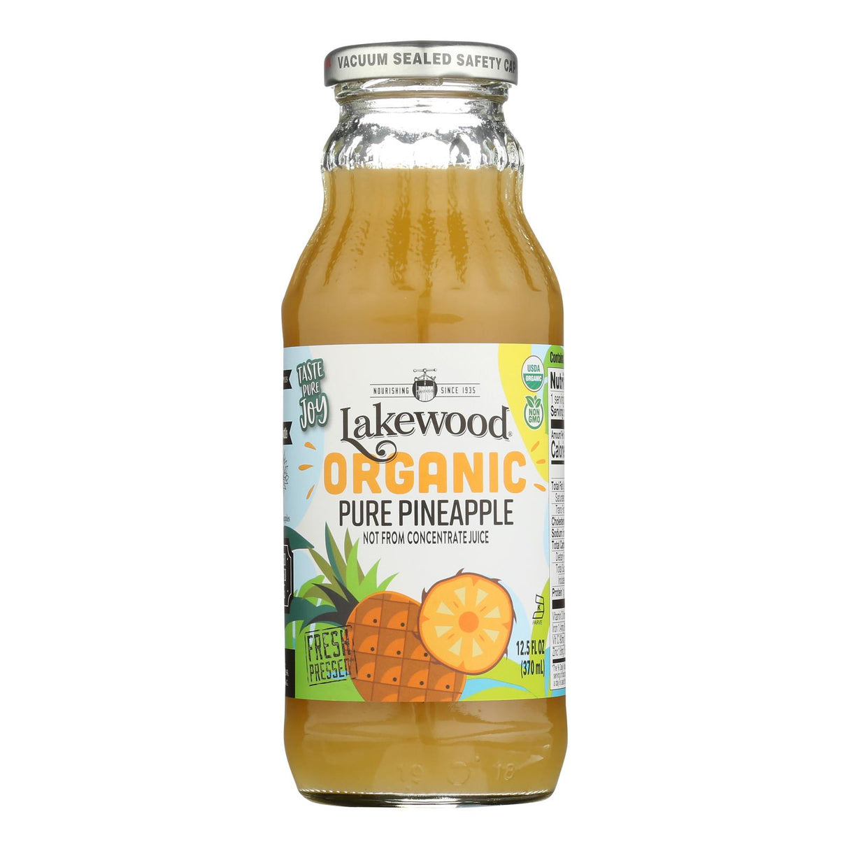 Lakewood Pineapple Juice, 100% Pure, Pack of 12 - 12.5 Fl Oz