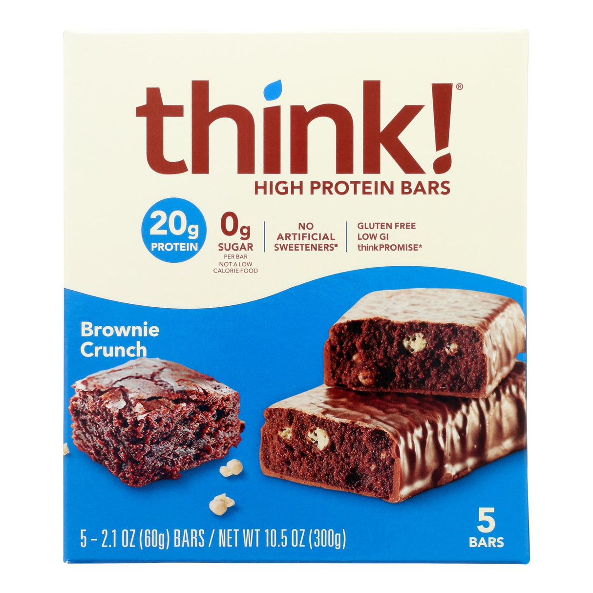 Think! High Protein Brownie Crunch Bar - Pack of 6 (5/2.1 Oz)
