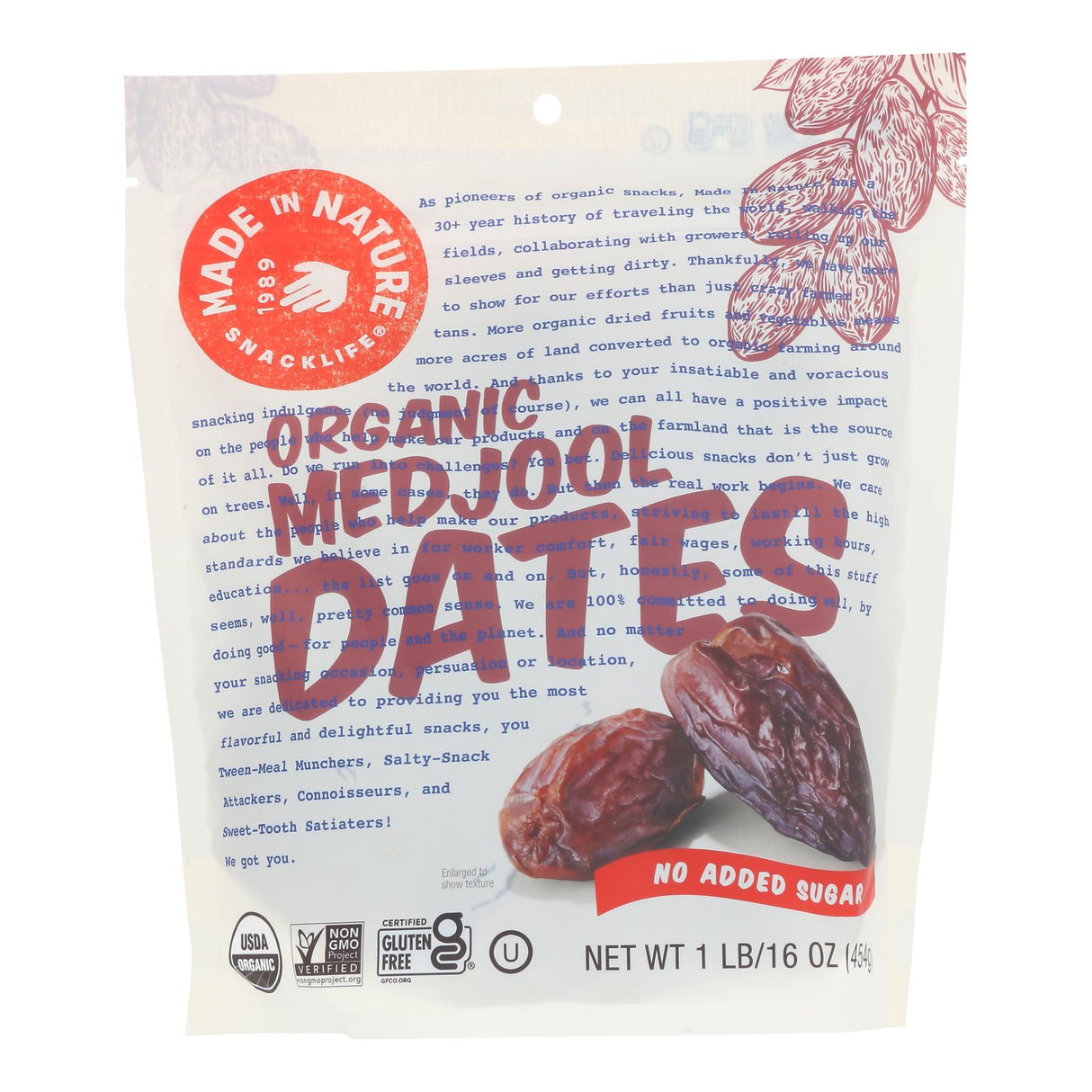 Made In Nature Organic Medjool Dates, 16 oz, 6-Pack - Soft & Chewy