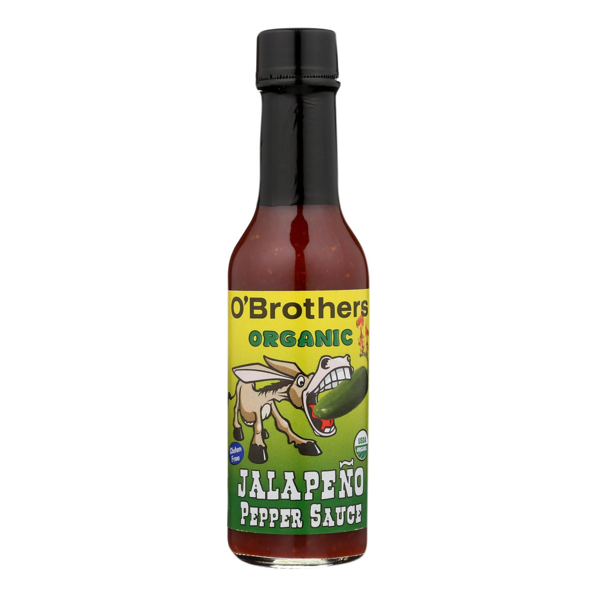 O'brothers Hot Sauce Organic Jalapeno Pepper Sauce - Pack of 12 - 5fl oz, Mild Heat