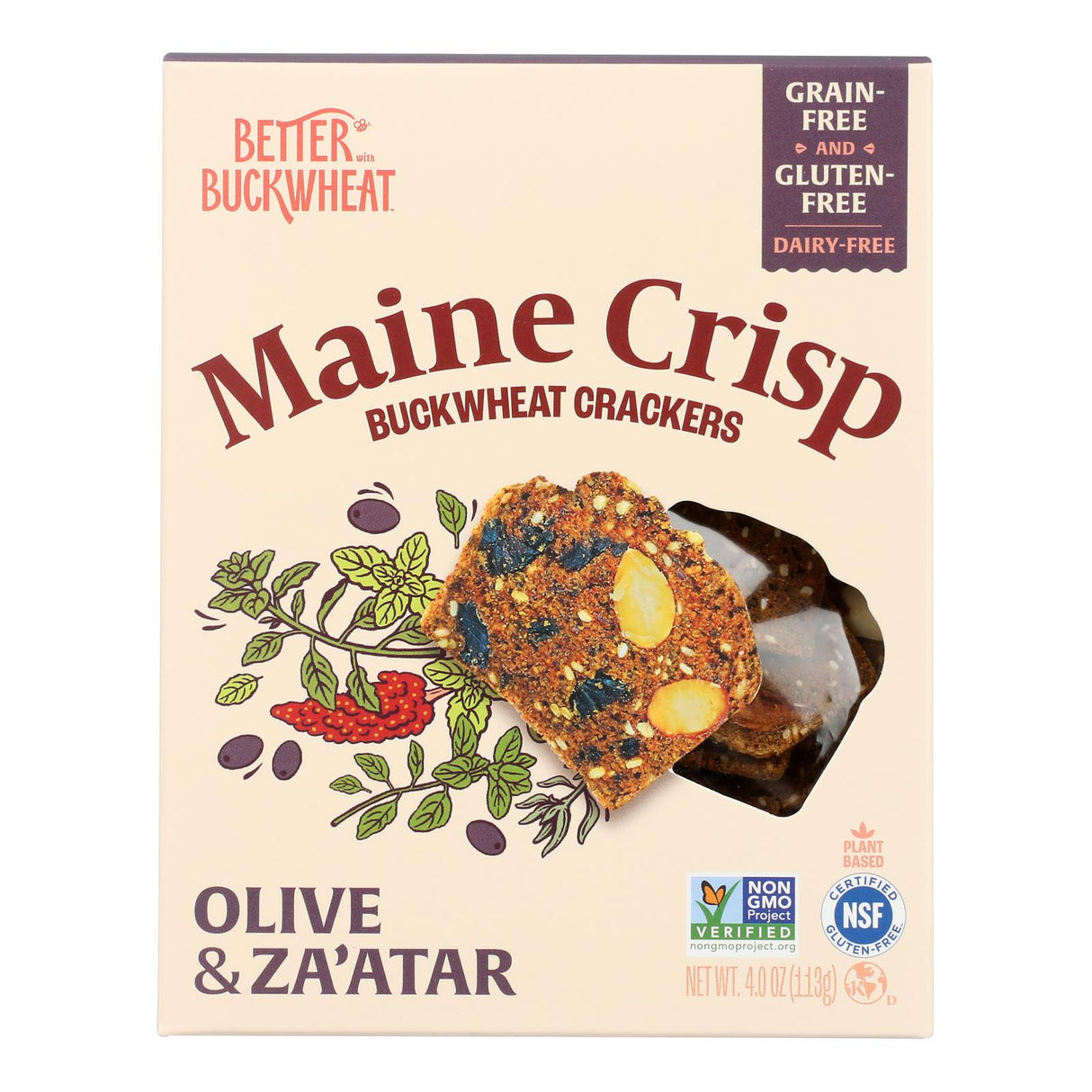 Better With Buckwheat Crackers - Olive Za'atar Flavor, 10-4 oz. Packs