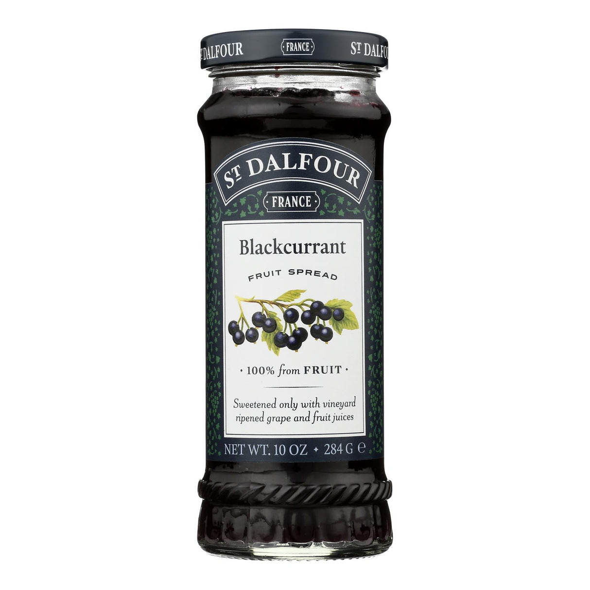 St Dalfour Black Currant Fruit Spread - Deluxe 100% Fruit - 10 Oz - Pack of 6