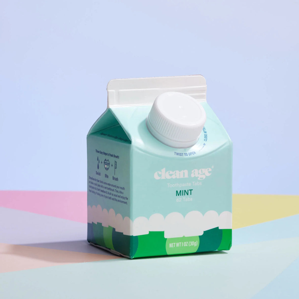 Clean Age - Mint Toothpaste Tabs, 186 Ct (Pack of 1) - Zero Waste Tablets