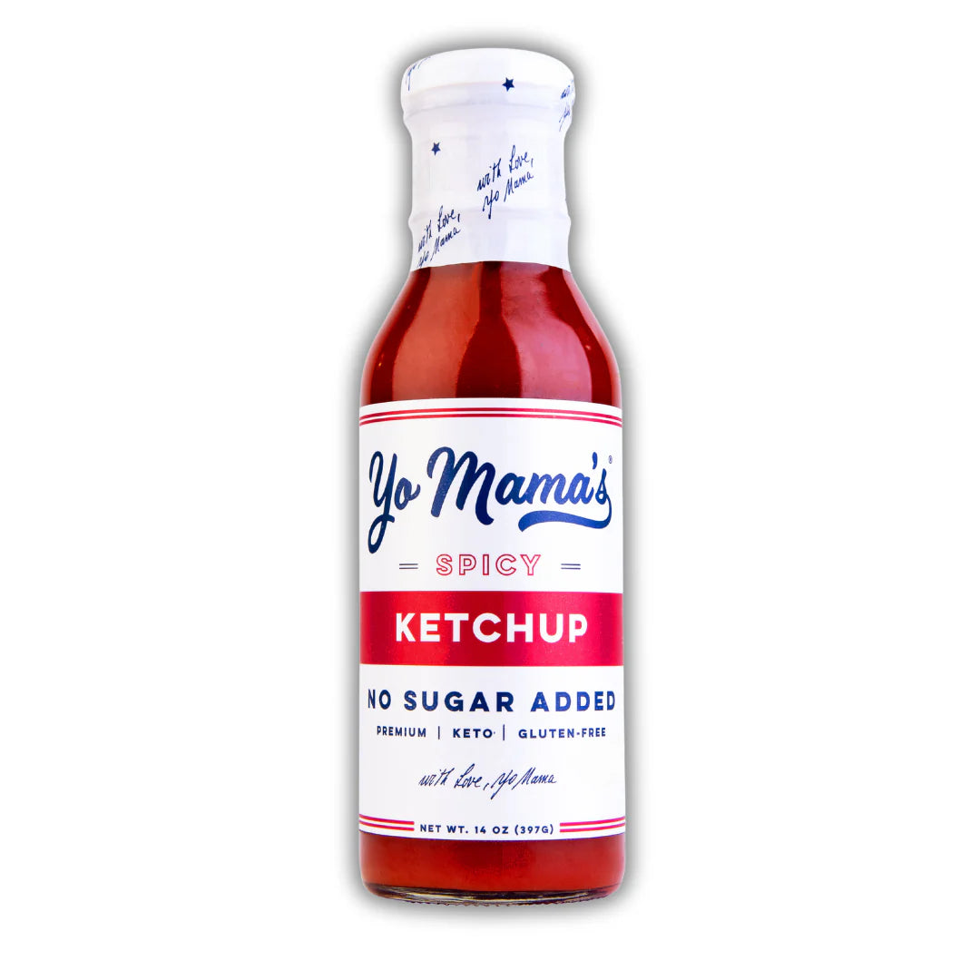 Yo Mama's Foods - Spicy Keto Ketchup, 14 oz (Pack of 6) - Gluten Free Ketchup