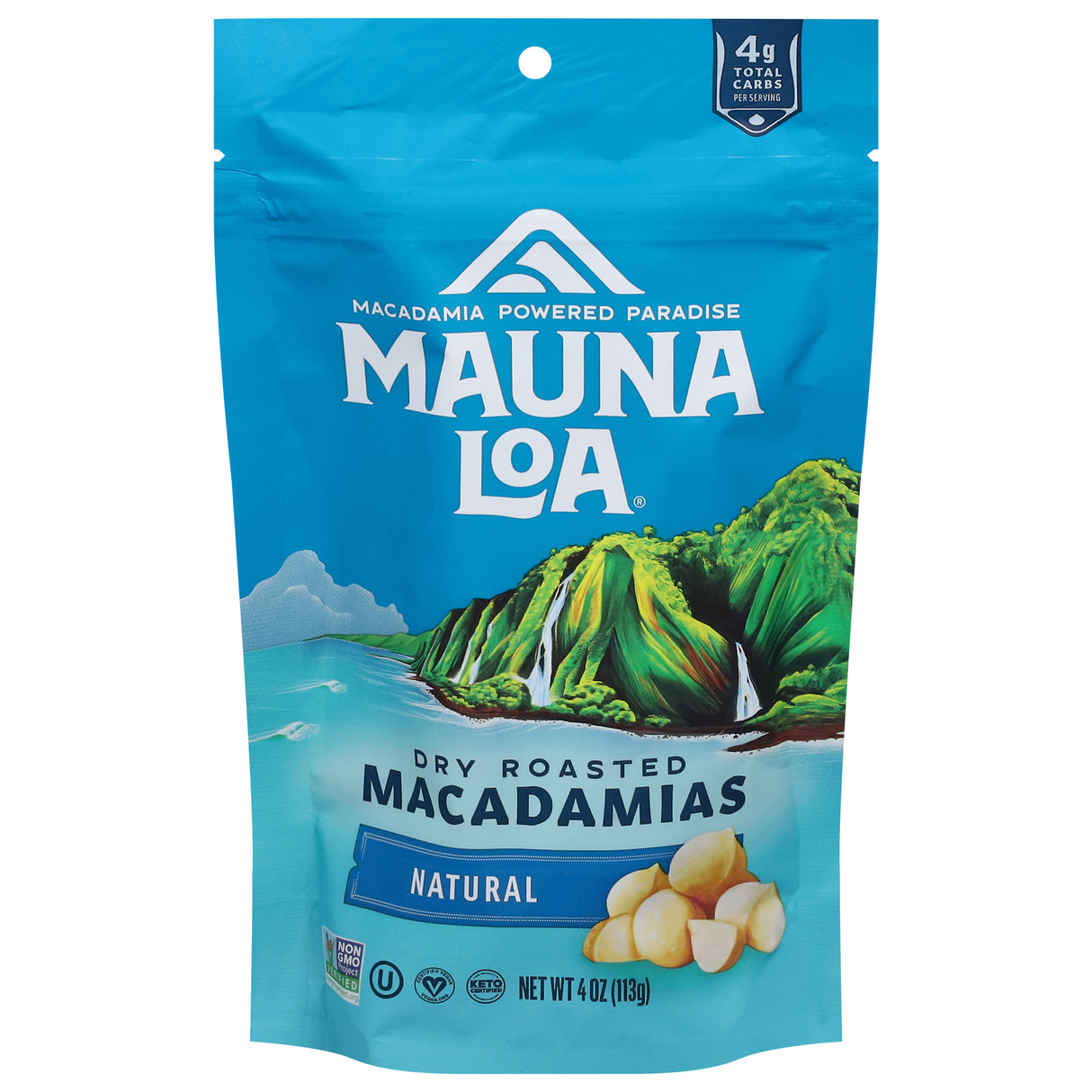 Mauna Loa Roasted Unsalted Macadamia Nuts 6x4oz | Fresh Macadamias