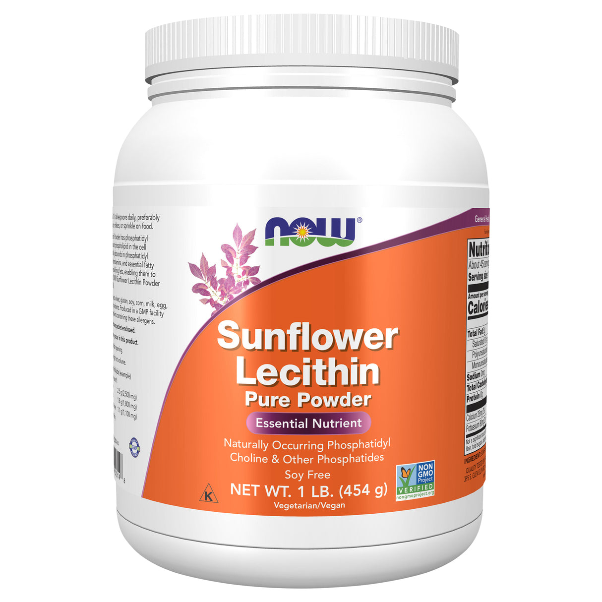 Now Foods Sunflower Lecithin Powder 1 lb | Natural Non-GMO Supplement