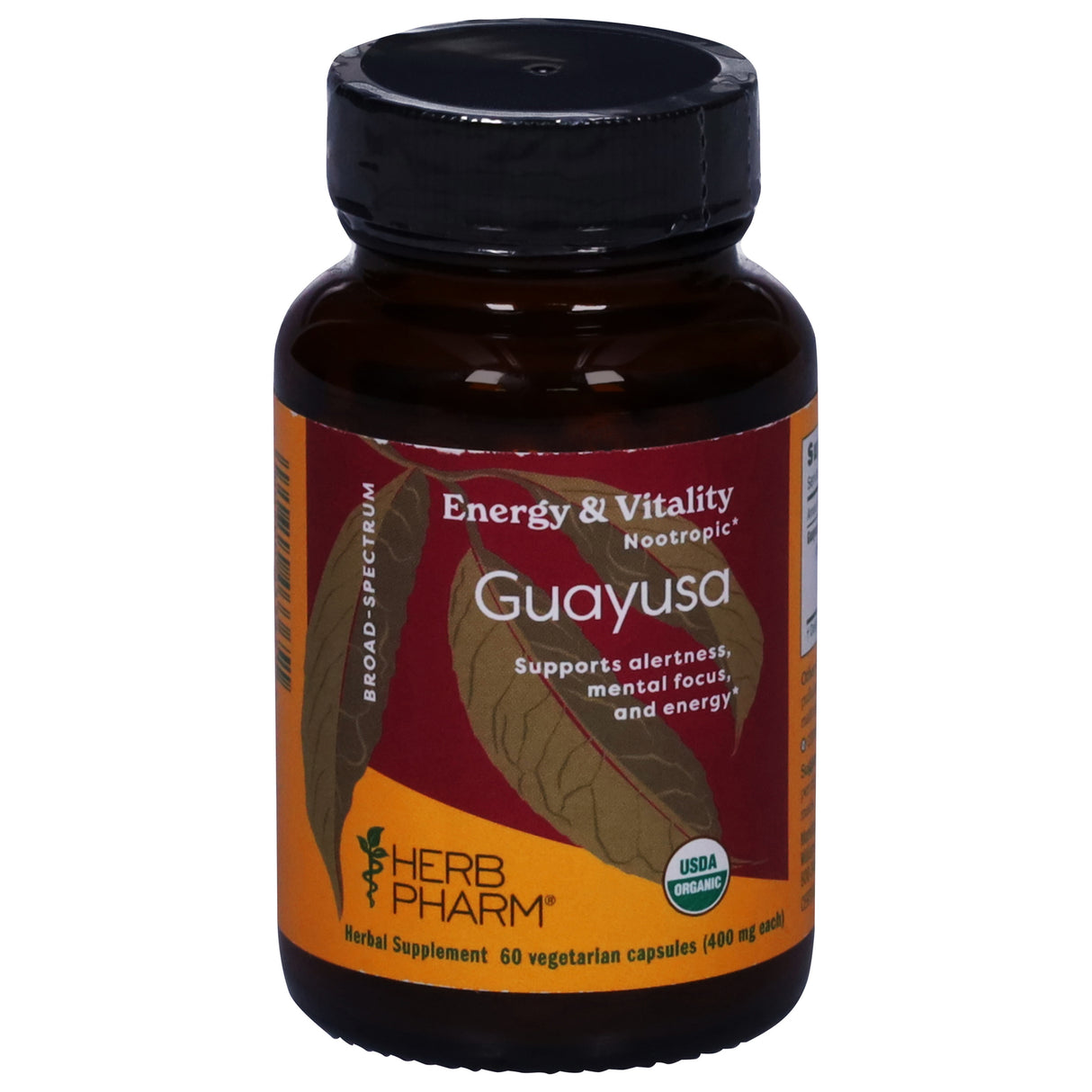Herb Pharm Guayusa Organic Energy Vitality Capsules - 60 Count