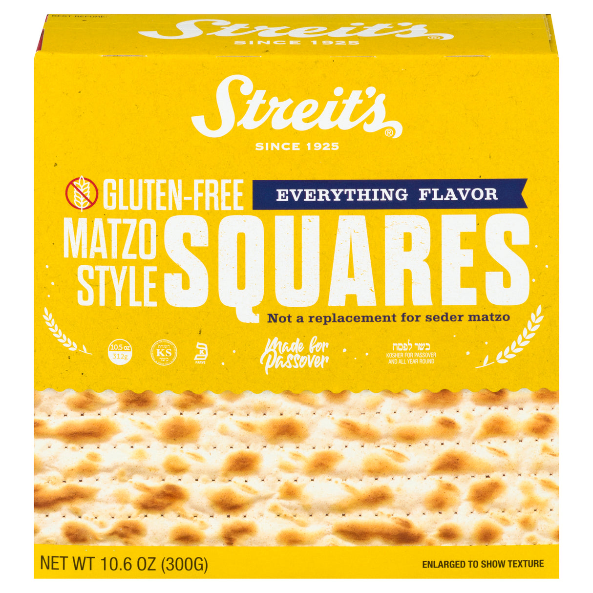 Streit's Everything Matzo Squares 12 Pack: Delicious & Crispy, Kosher Snacks