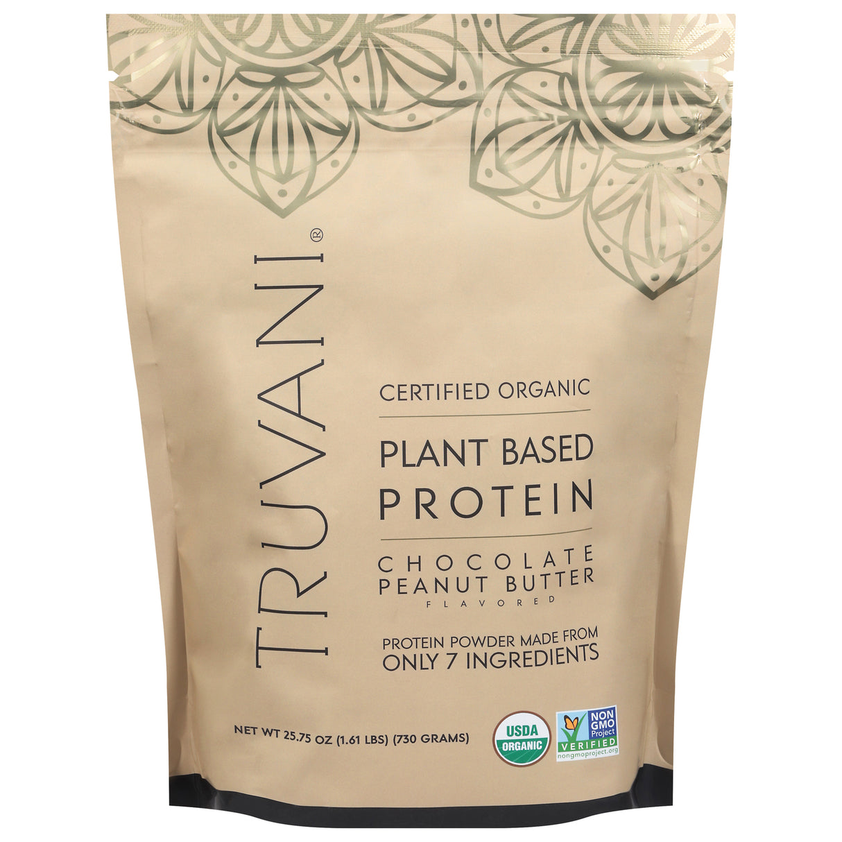 Truvani Organic Plant-Based Protein Powder, Chocolate, 23.63 oz